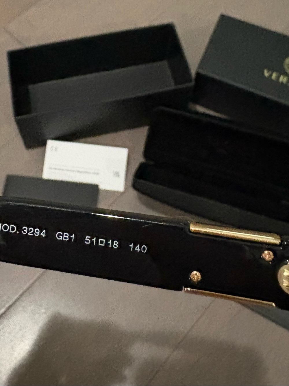 Versace Black Eyeglass Frames with Gold Logo Accents VERSACE VE3294 EYEGLASSES - Picture 4 of 4